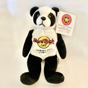 RARE LTD ED Tokyo Japan Uyeno-Eki Hard Rock 2002 Grand Opening Beanie Panda Bear